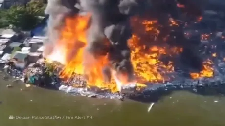 حريق هائل يلتهم مجمعا سكنيا في أقدم حي صيني في العالم بالعاصمة الفلبينية
