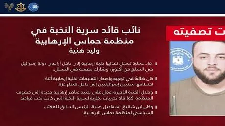 الجيش الإسرائيلي يعلن اغتيال نجل شقيق إسماعيل هنية بغارة جوية