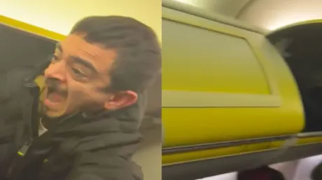 بالفيديو.. راكب يختبئ في خزانة الأمتعة على متن طائرة ويثير الجدل