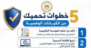 التعليم العالى تحذر: 5 خطوات تحمى الطلاب من الوقوع ضحية للكيانات الوهمية