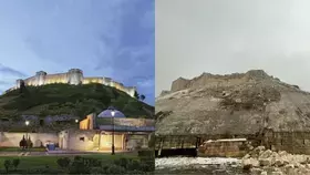 انهيار أجزاء من قلعة غازي عنتاب التاريخية جراء زلزال تركيا