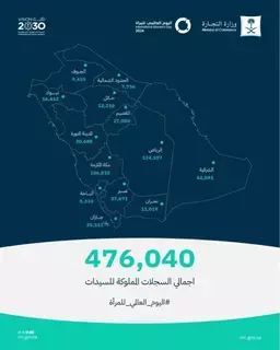 التجارة: 476 ألف سجل تجاري قائم مملوك للسيدات بنهاية 2023