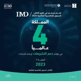 المؤشرات التجارية السعودية تحقق مراكز متقدمة في التنافسية العالمية 2024