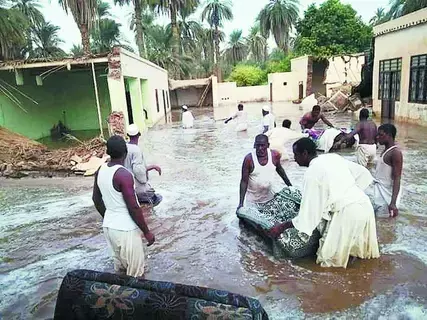 مصرع 75 سودانياً وتدمير عدد من المنازل نتيجة الفيضانات