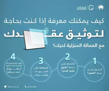 مساند تطلق خدمة توثيق عقود العمالة المنزلية